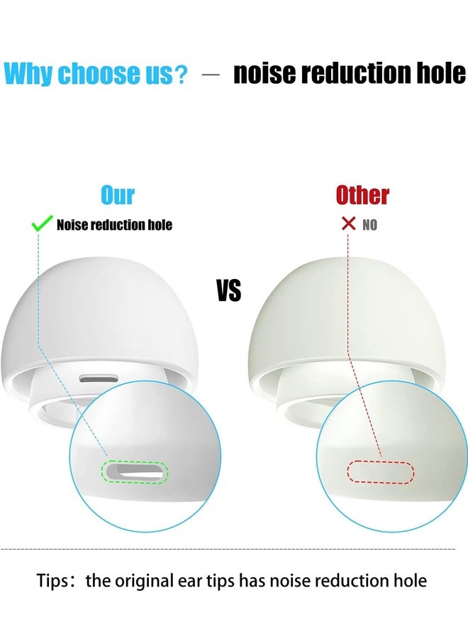 [3 Pairs]Replacement Ear Tips for Airpods Pro and Airpods Pro 2nd Generation Silicone Ear Tips with Noise Reduction Hole 3 Pairs S M L Sizes Included 6 Slot Cardboard Storage Box - Image 2
